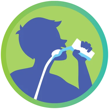 How Fluoride Works - Drinks Icon of a person drinking water