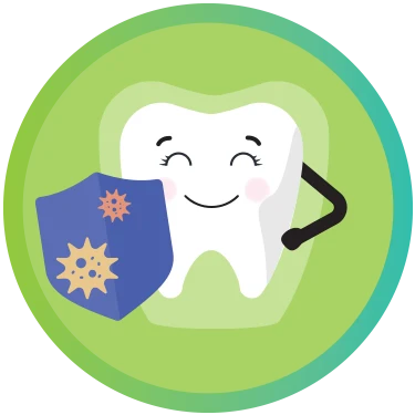 How Fluoride Works - Makes Teeth Stronger Icon of a strong tooth
